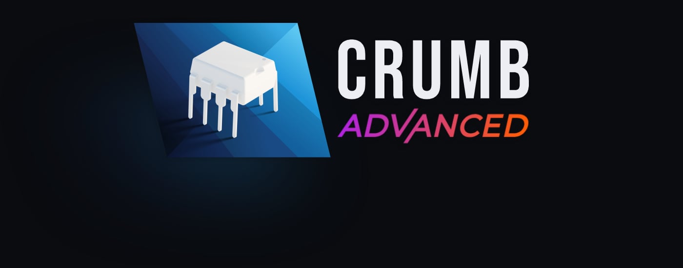 CRUMB Advanced logo with a white DIP chip on a blue tile