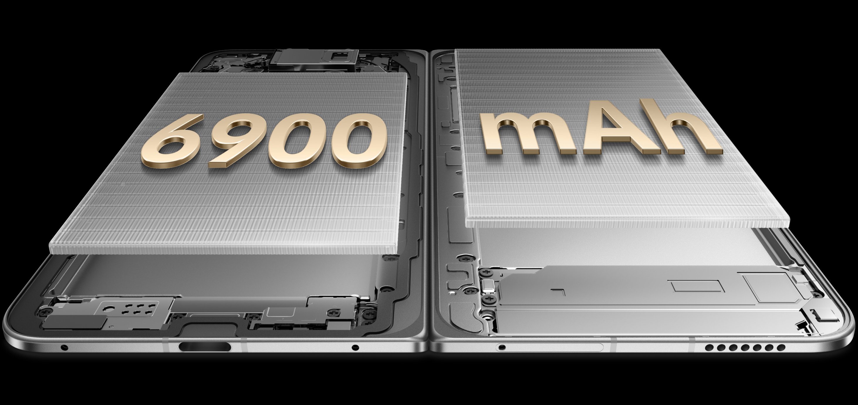 Phone battery cells labelled 6900 mAh