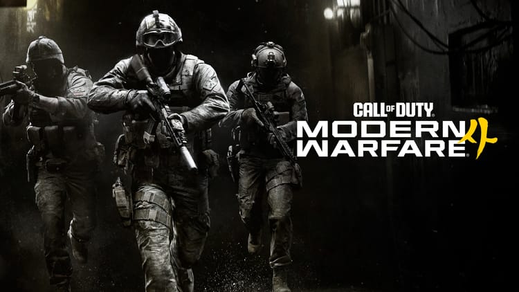 Soldiers advancing in the dark in Call of Duty: Modern Warfare 4 key art